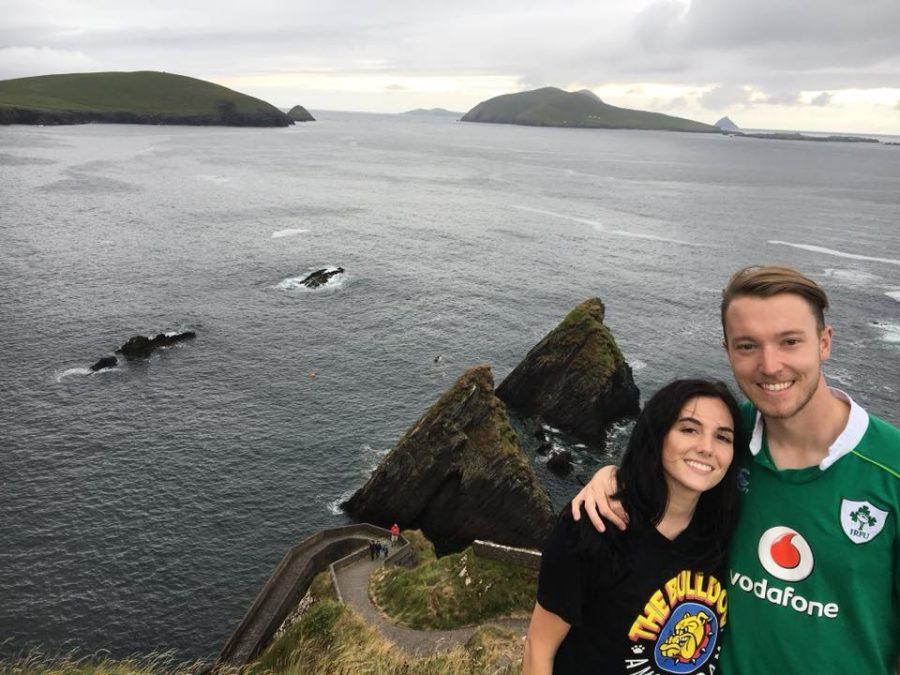 Emily Buck and Mick Abram standing together in Ireland.
