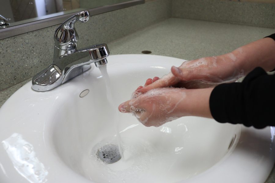 Student Washing Hands